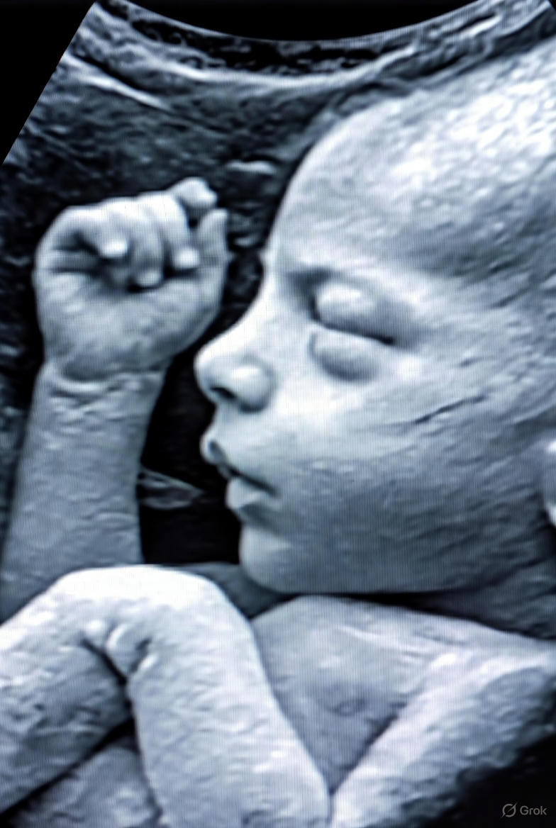 Profile view of a 3D baby ultrasound