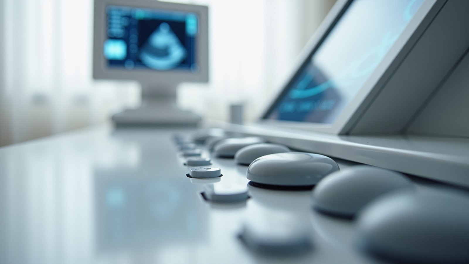 Modern ultrasound machine with control panel